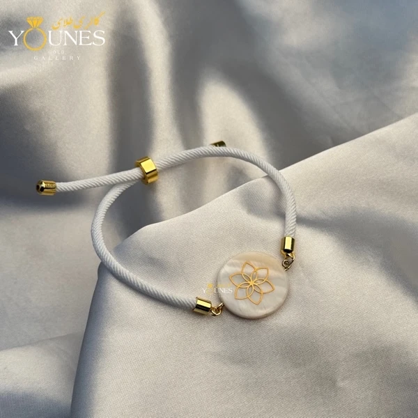 دستبند گلبرگ صدفی طلا لیزری